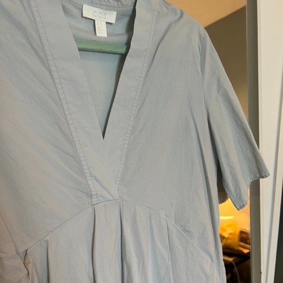 COS Kaftan Dress With Pleat Detail In Grey, XS - Picture 7 of 10